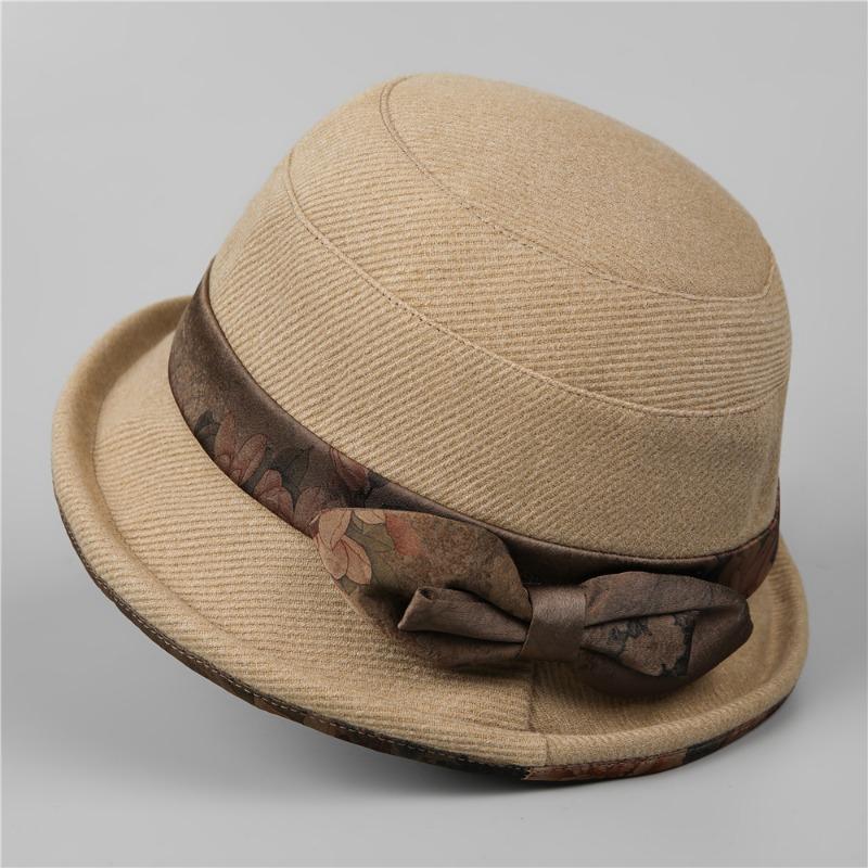 

Hat women autumn and winter thick roll along basin hat bucket hat foldable warm atmosphere hat M（56-58cm）
