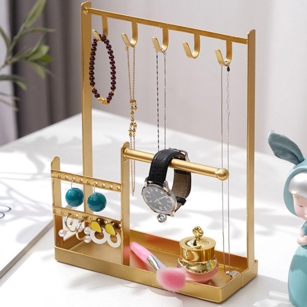 Multifunctional Jewelry Display Rack Metal Necklace Storage Rack Earrings Display Stand  Ring