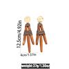 Caramel Brown Gradient Geometric Earrings: Retro Light Luxury Design, Versatile Studs
