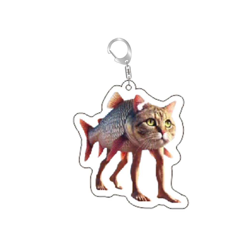 Funny Italian Brainrot Keychains Sigma Skibidi Rizz Cat Meme Ring Pendant For Bag Accessories Jewelry Fans Gift Photo Decoration