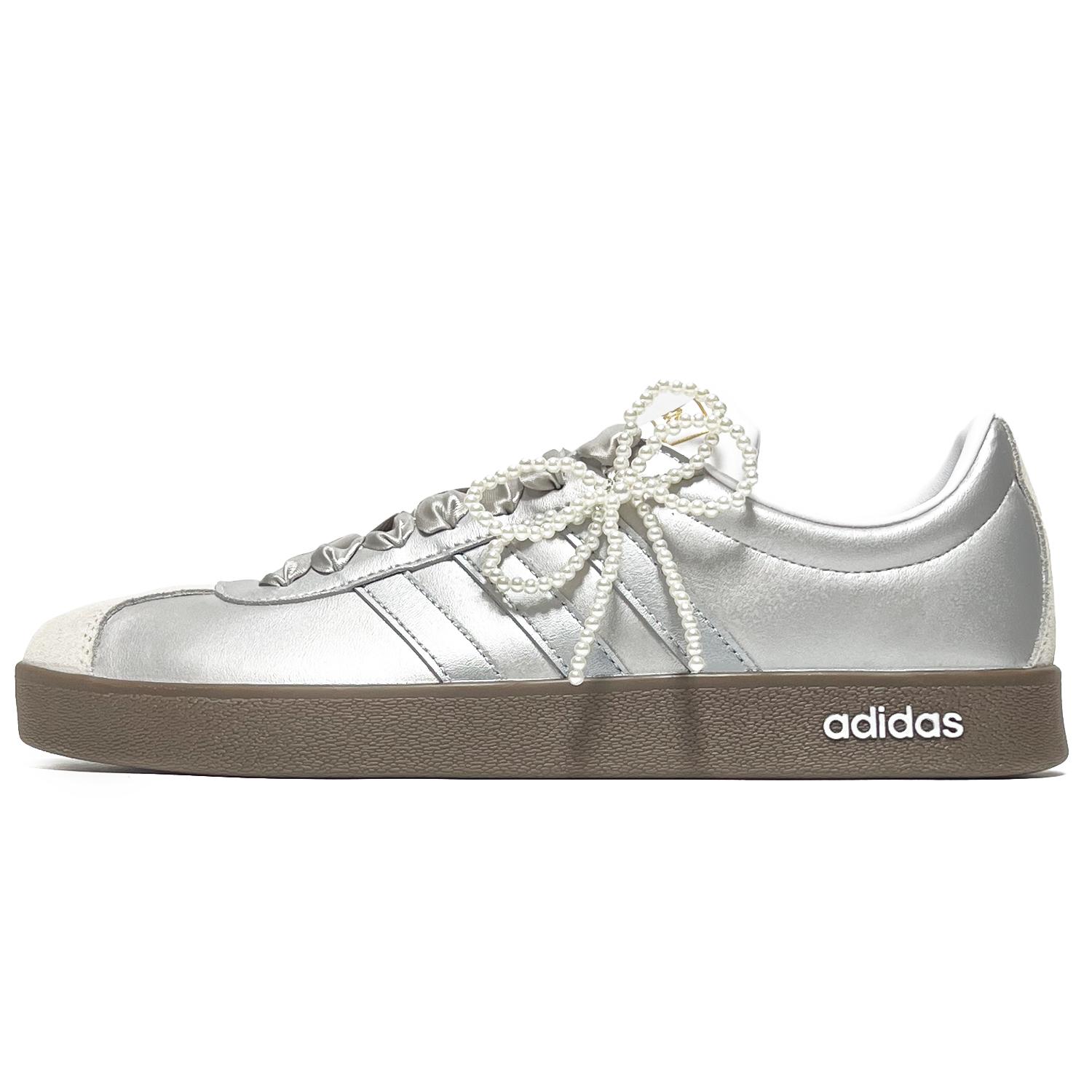 

Adidas Vl Court Classic Skateboard Shoes Unisex Low Top Silver/White JQ2470(Team285-) 40⅔