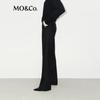 MO&Co. Women's Wool Blend Straight-Leg High-Waist Trousers