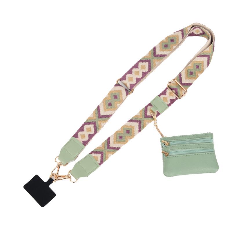 Crossbody Mobile Phone Lanyard Strap with Wide Webbing and Coin Purse