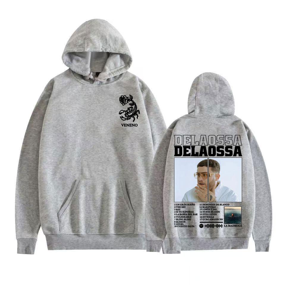 Rapper Delaossa Album Tour 2025 Merch Hoodies Men's Women Harajuku Hip Hop Pop Music Sweatshirts Casual Comfort Oversized Hoodie