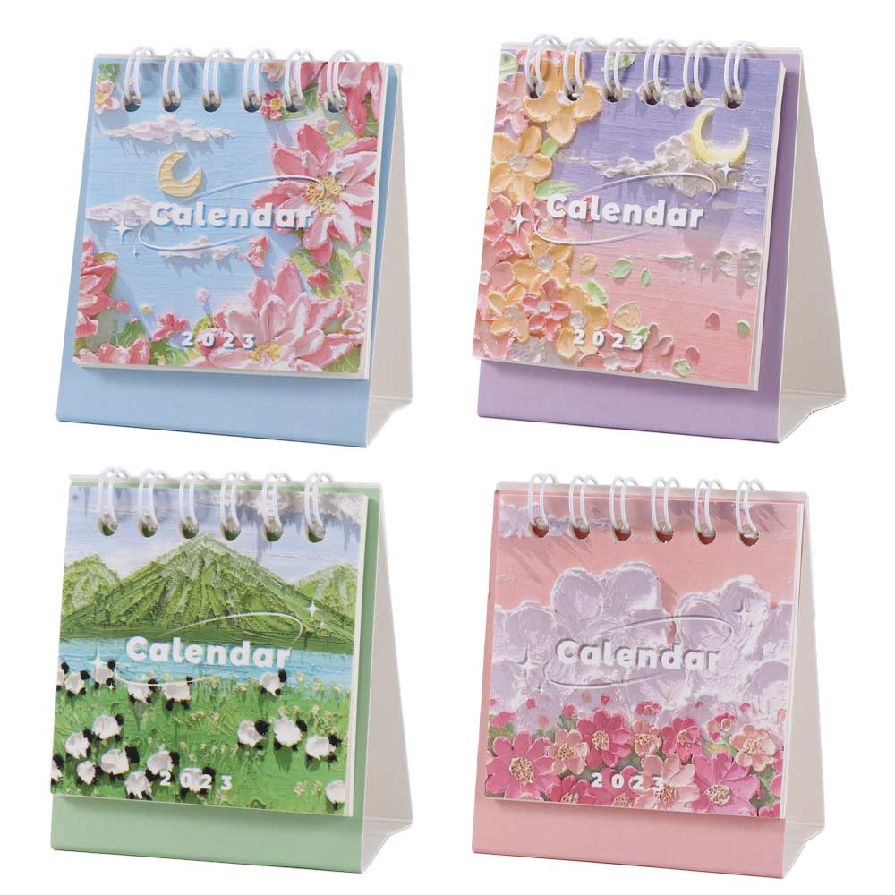 

Мини-календарь Настольный календарь Календарь на катушке 2022-2023 Календарь Пейзажная живопись Цветочная серия