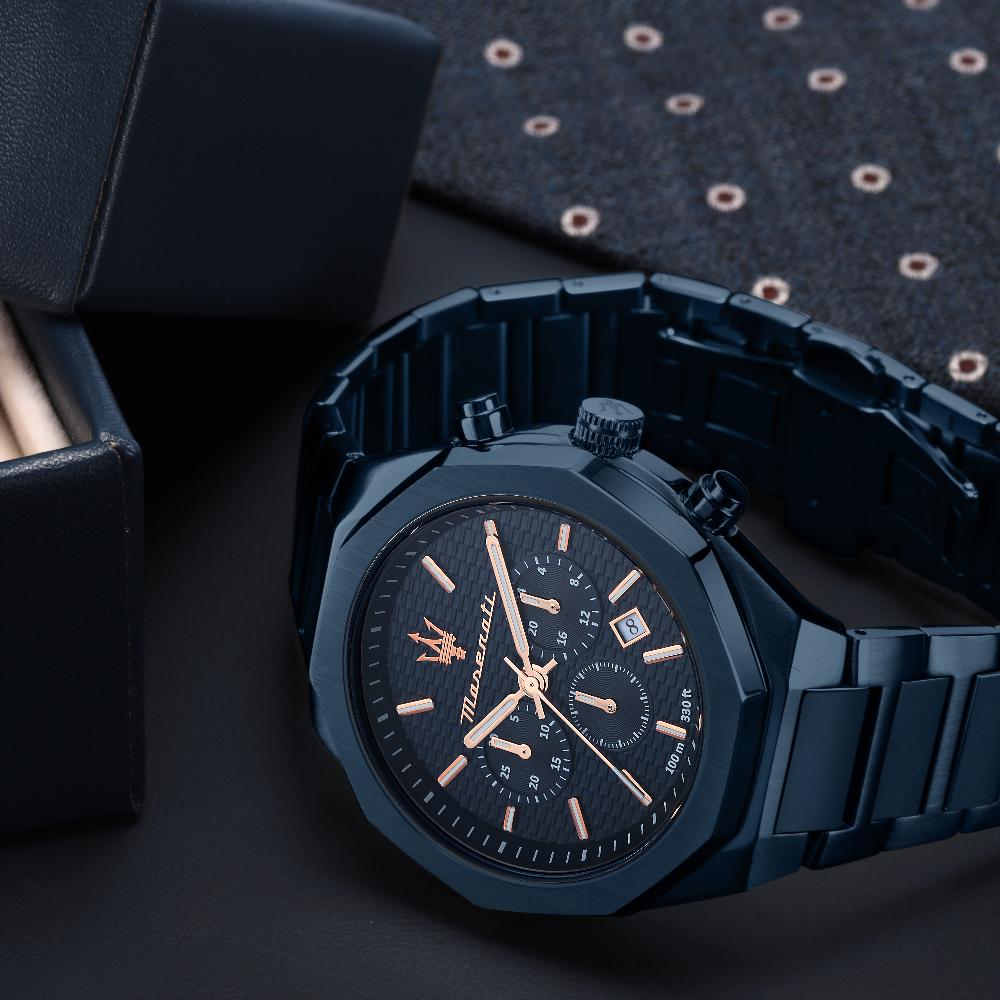 Maserati Stile Blue Stainless Steel Men's Quartz Chronograph Watch R8873642008