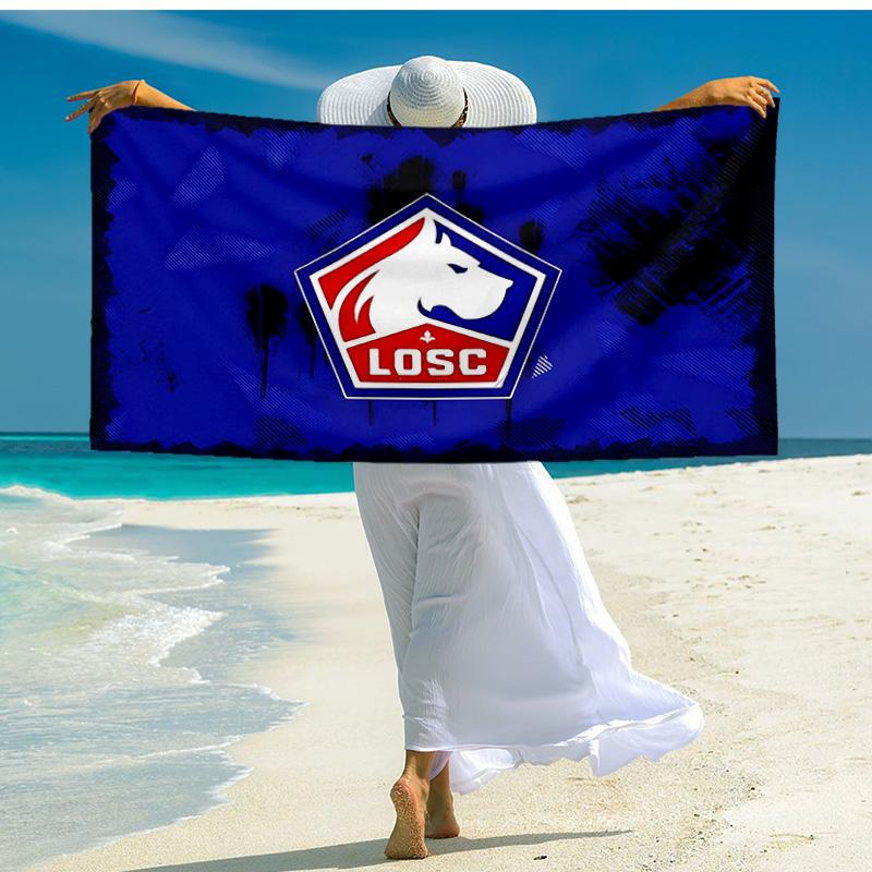 1PC Losc Football Crest Beach Towel - Soft, Absorbent Microfiber, Lightweight, Ideal for The Beach, Parties, Travel, Camping Fan Gifts
