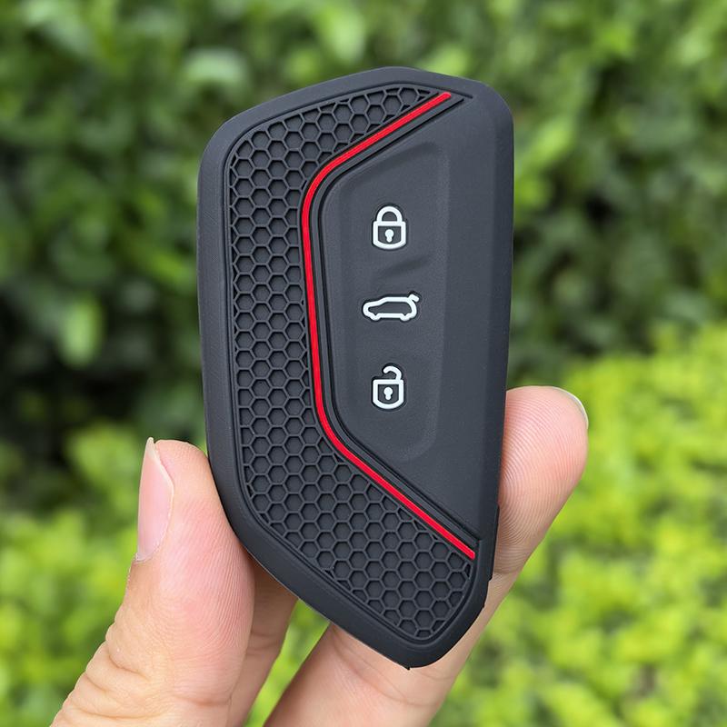 

Car Key Case Silicone Cover For VW Volkswagen Golf 8 MK8 ID3 ID.4 Cupra Formentor Tarraco Skoda Octavia A8 SEAT Leon MK4 чёрный