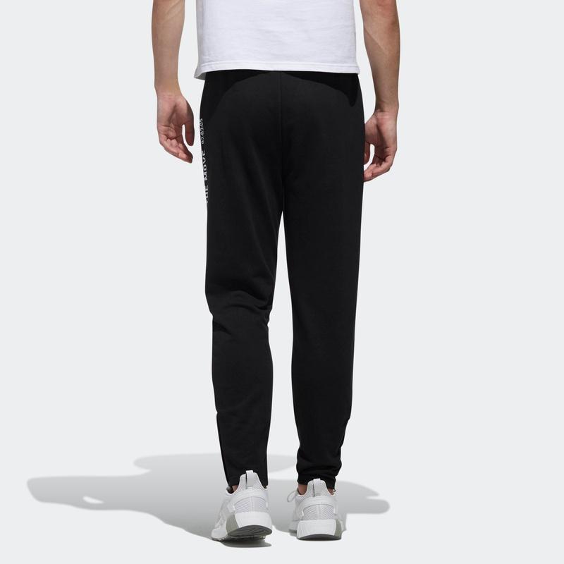 Adidas Neo Letter Print Breathable Casual Sports Pants Men Bottoms Black DZ4873