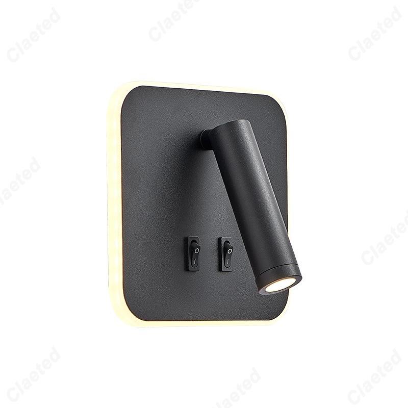 Creative LED Rotating Switch Wall Light USB Charging Port Living Room Corridor Decorative Wall Light Bedroom Study Reading Light