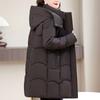 Women Plus Size Long Hooded Padded Coat Winter Warm Ladies Cotton Outerwear Jacket