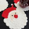 Christmas Heat-Resistant Table Protection Coasters Artistic Crochet Placemat Christmas Decorations Cute 7 Styles
