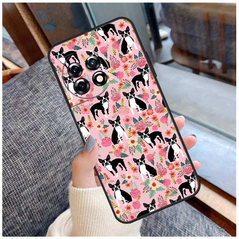 Boston Terrier Dog Case For OnePlus 13R 13T 12R 10R 10T 15 13 12 11 10 9 Pro Nord 5 CE 2 3 4 Lite N20 N30 Coque