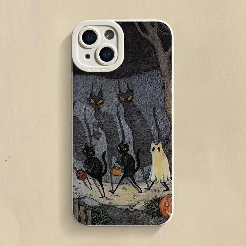 Cartoon Dark Funny Monster Cat Fox Creative Phone Case For iPhone 16 11 12 13 14 15 Pro Max 13 15 Pro XS XR XS 7 8 PLUS SE Cover