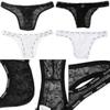 Men Sexy Mesh U Convex Large Pouches Panties See-Through Transparent Lace Hot Briefs Mini Micro Men's Knickers 18 Adult Clothing