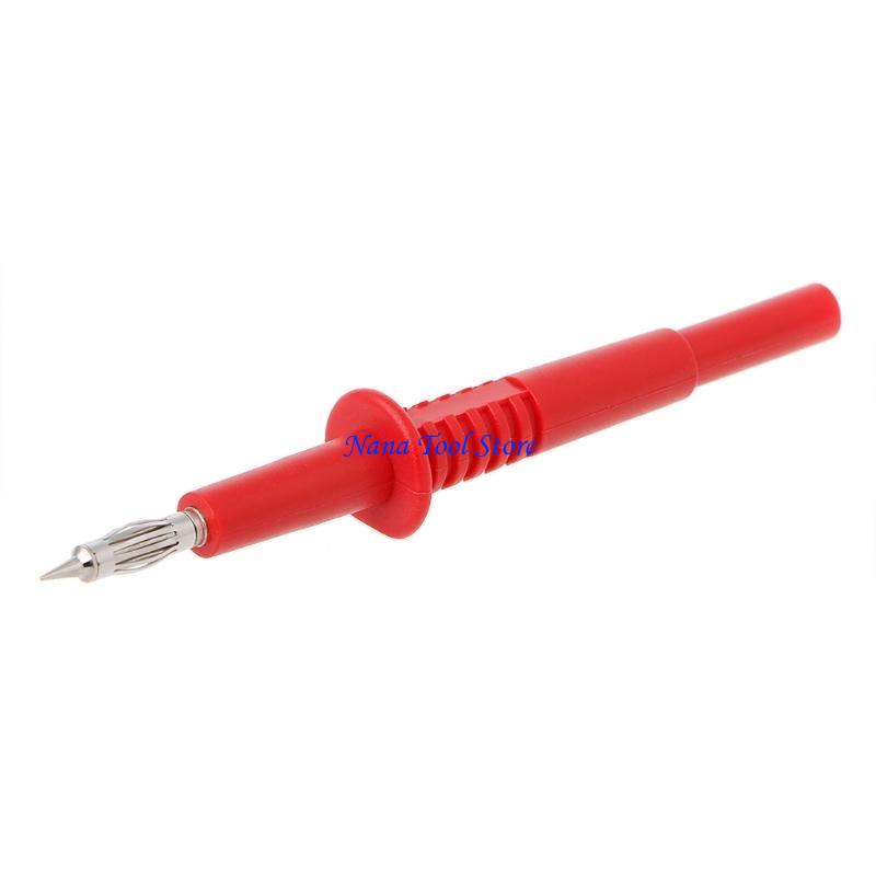 31GJ 2 Pcs /1 Set Copper Rod Multimeter Testing Probe 4mm Socket Type Probe Banana Connector Red/ Black