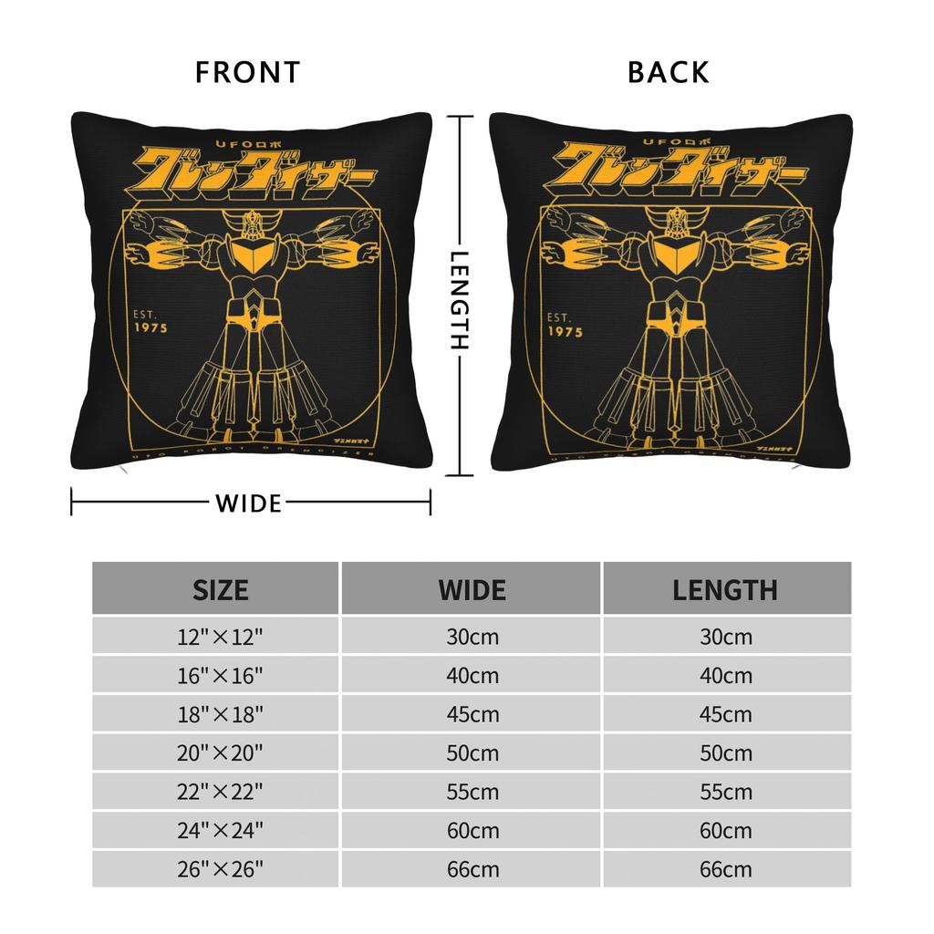 Grendizer Pillowcase Printed Polyester Cushion Cover Decor Anime Pillow Case Cover Living Room Square 40*40Cm
