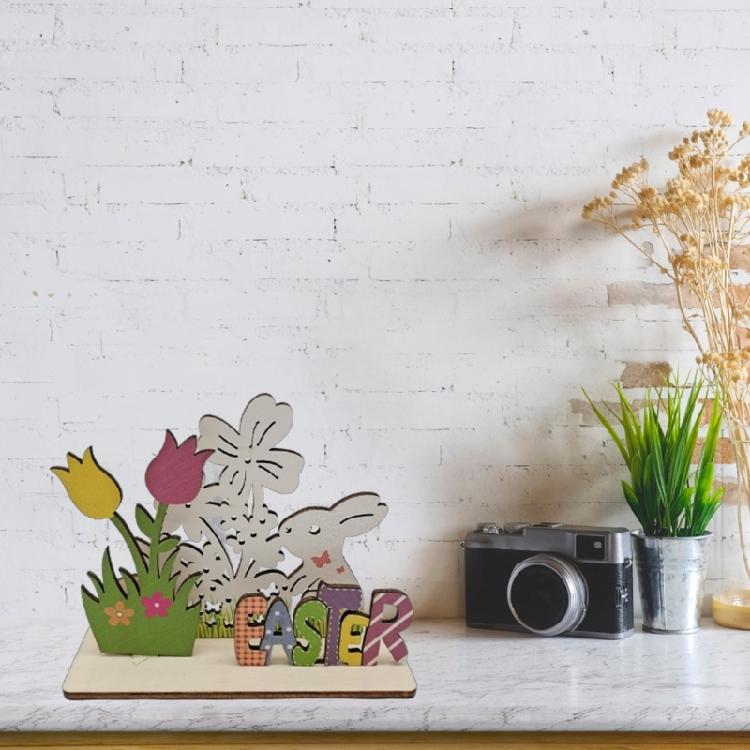 Artistic Wood Spring Rabbit Figure Rabbit Figurine For Enthusiasts Of All Ages And Space Spring Themed Sculpture