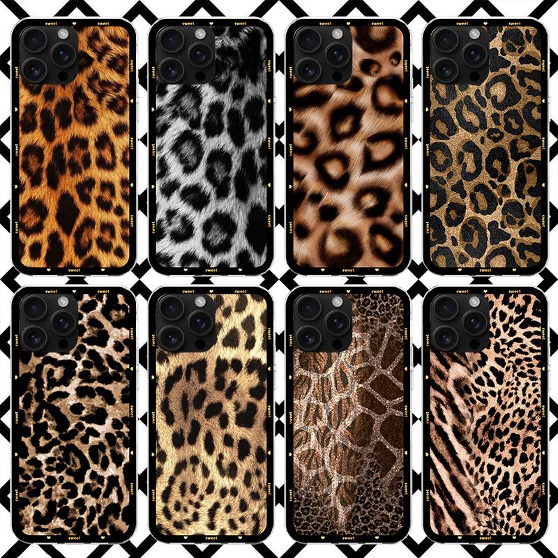 Animal Leopard Print Phone Case for iPhone 17 Air 16 16E 15 14 Plus 13 Mini 12 11 Pro Max 7 8 + SE 2020 Soft Cover Fundas 17 Air