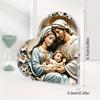 Nativity Scene Ornaments, Floral Accents, Keepsake The Birth of Jesus Decor, Religious Gift for Family Friends and Christian, Nurseries, Home Desk Li