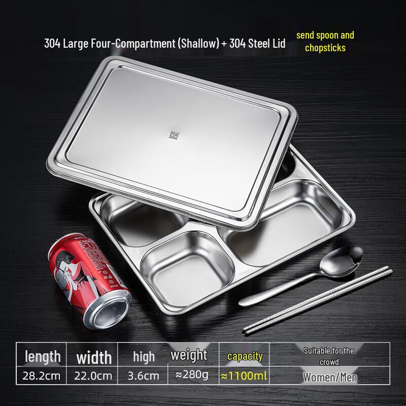 

304 Stainless Steel Compartmented Lunch Box