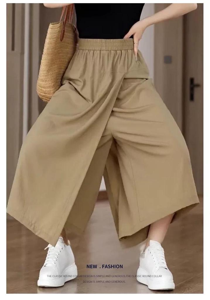 Hohe Taille Sommer Sonnenschutz Rockhose für Damen - Schlitz, Schlankmachend und Design für breite Hüften