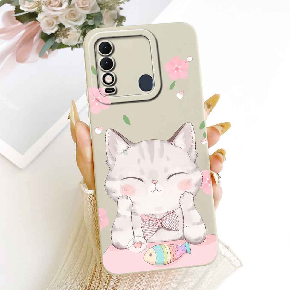 For Tecno Spark 8 Casing KG6 KG6k Love Flower Cover Soft Phone Case For Tecno Spark8 Spark 8 Silicone Protective Back Cover