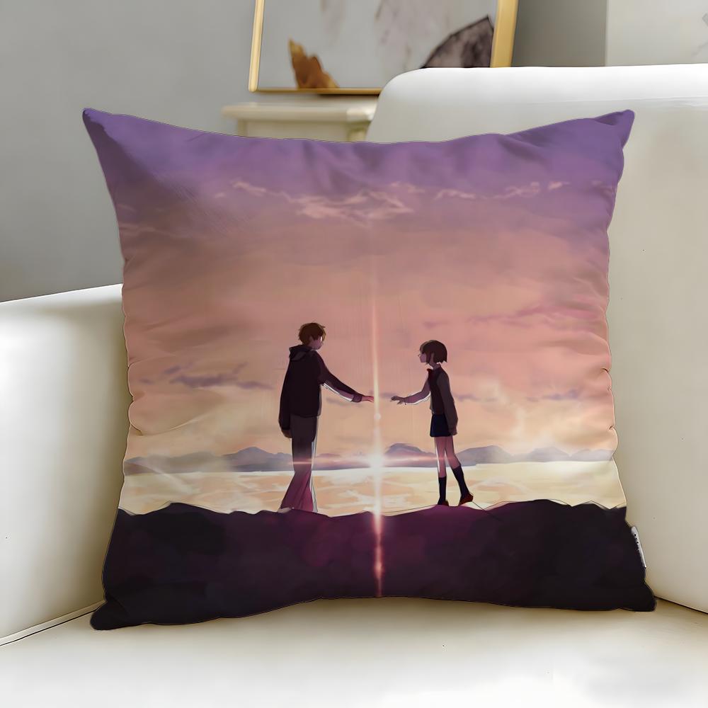 classic anime movie Your Name Cushion Cover Soft & Easy-Wash Pillow Case – Versatile for Couch, Bed, Travel and Office