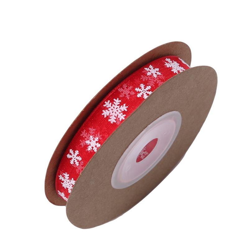 Christmas Organza Ribbon Snowflake Ribbons Handmade DIY Gift Wrapping Decoration Wreath Home Decor