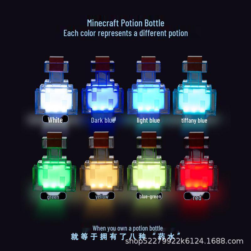 Influencer My World Game Minecraft LED Nightlight Rechargeable Diamond Water Bottle for Students and Couples.
