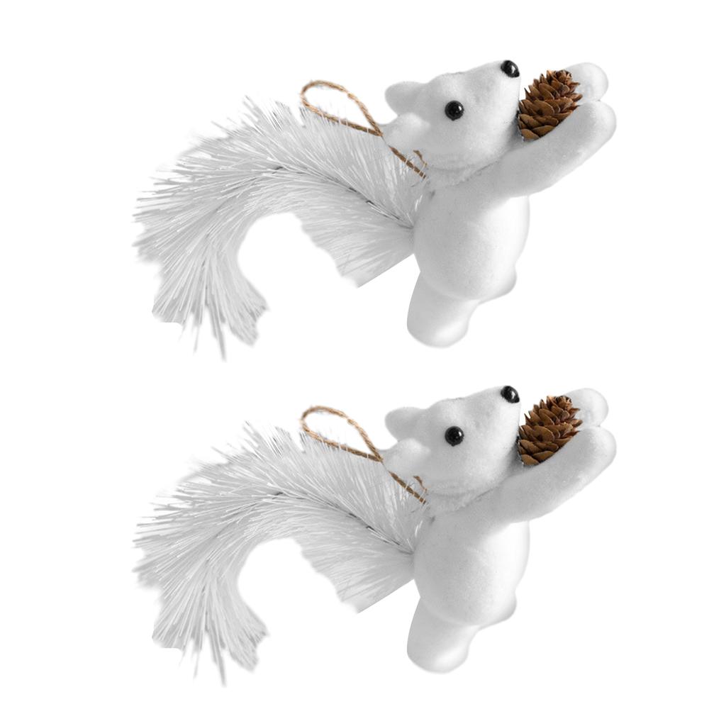 2-teiliger Eichhörnchen-Spielzeug-Anhänger für Weihnachtsbaum Langlebig Stilvoll Partydekoration für Weihnachtsbaum