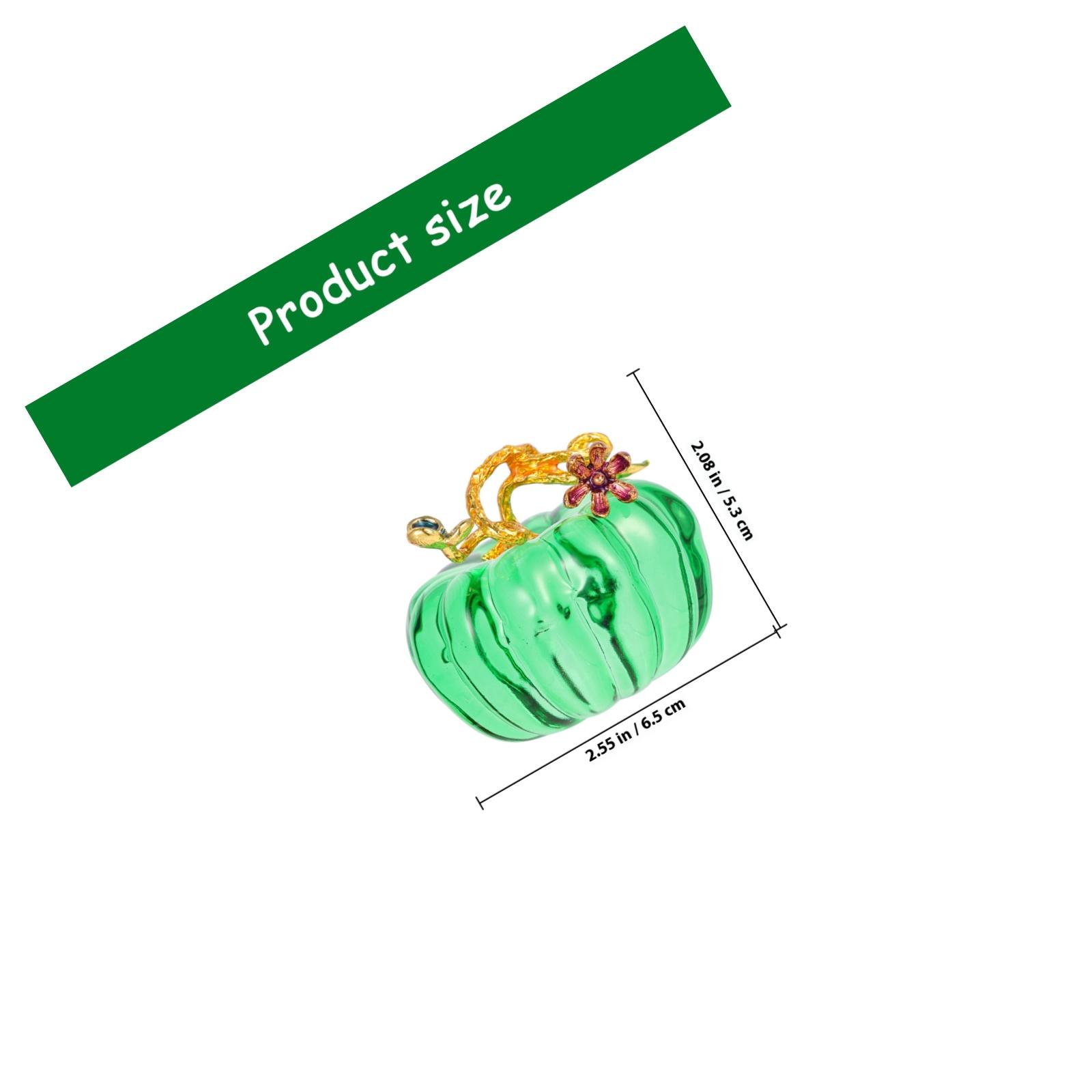 Simulation Glass Pumpkin Unique Design Tabletop Decoration Harvest Pumpkins Glass Pumpkin Room Decor Fake Pumpkins зелёный