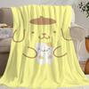 Four DOG Seasons Warm Soft Plush Blanket Purin for Sofa Cartoon Living Room Cute Office Bedroom P-PomPom Travel Gift Flannel