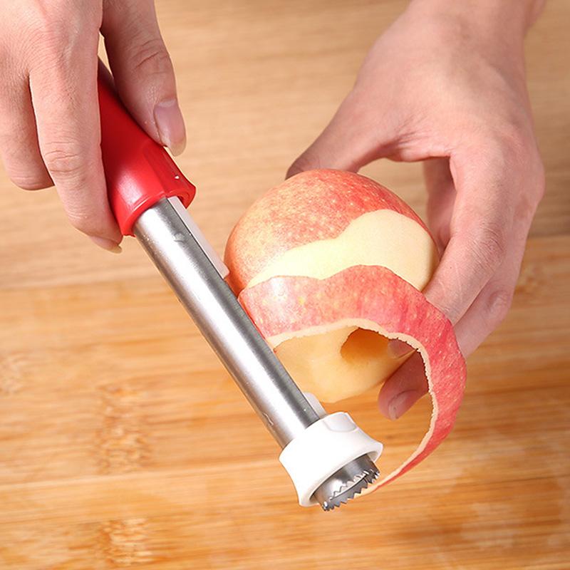 

Stainless Steel Fruit Corers Peeler Easy Using Durable Peeler for Home Kitchen Random Color Send розовый