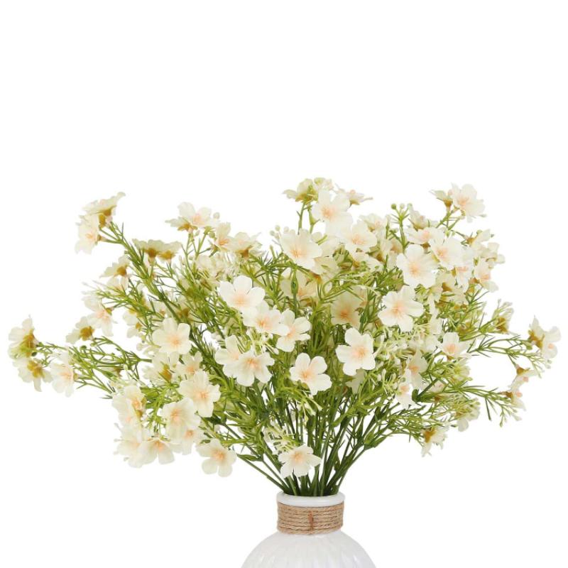 5 Pcs Silk Gypsophila Artificial Bouquets UV Resistant Fake Flowers Artificial Babys Breath Flowers for Home Wedding Party DIY Arrangement Table Decor