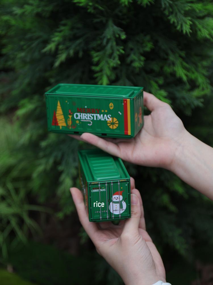 Miniature Tinplate Shipping Container Display Box for Figurines - Trendy Collectible Ornament & Storage Gift