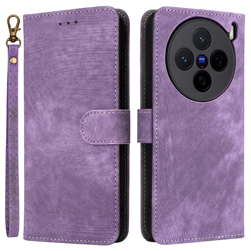 For Vivo X200s 5G Case Wallet RFID Blocking PU Leather Cover Stand with Strap