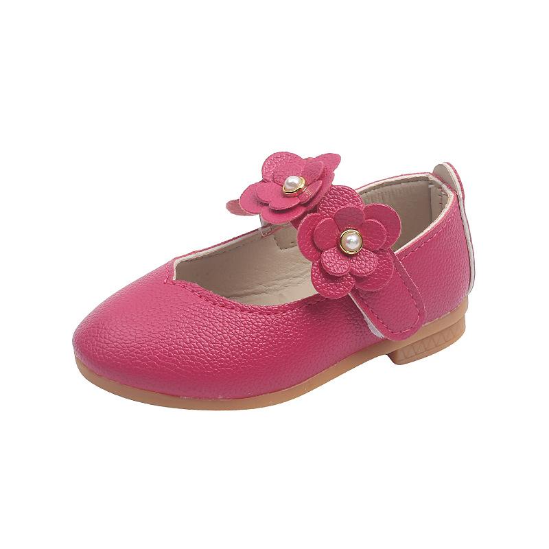 Kinder-Blumen-Pumps mit weicher Sohle: Modische Prinzessinnen-Leder-Schuhe für Mädchen für Frühling/Herbst