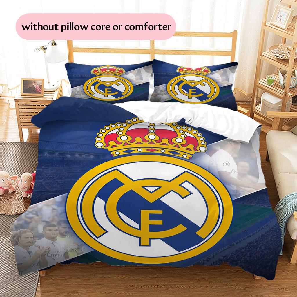 Real Madrid C.F.  Set cu model cuvertură de pat Decorațiune interioară Cadou (1 * față de plapumă + 2 * fețe de pernă fără umplutură)