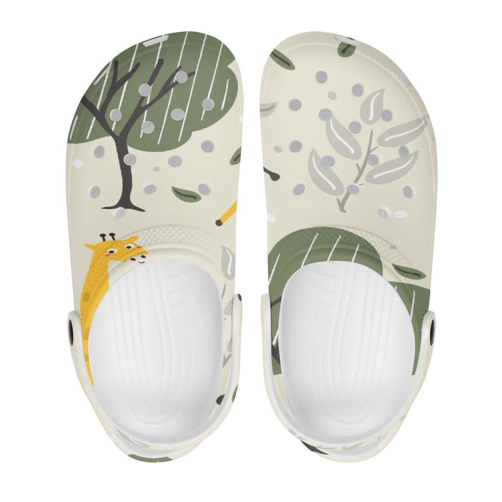 Art Printed EVA Clogs for Women Men Flexible Lightweight Garden Shoes Slip On Beach Pool Bathroom Home Summer Sandals Home Use