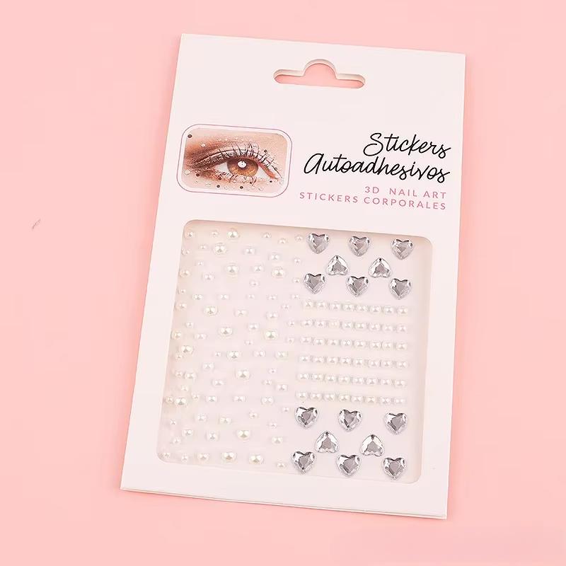 Diamond Eyebrow Tattoo Sticker Glitter Eyeliner Eyebrow Makeup Face Eyes Temporary Tattoo Rock Rhinestone 3D Eyeliner Stickers