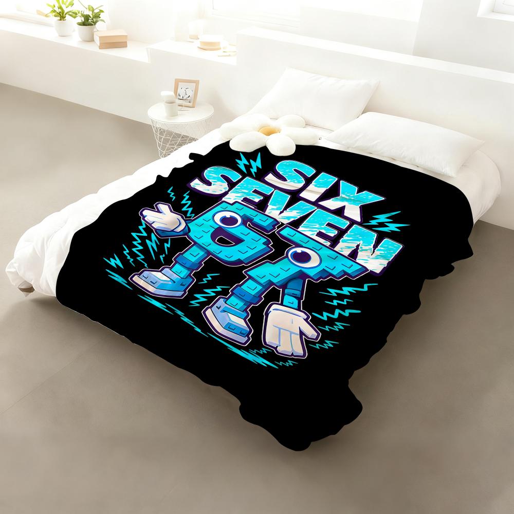 67 Sei Sette 6-7 Divertente Stampata Coperta Plaid Flanella Soffice Morbida Calda Amica della Pelle per Divano Letto Ufficio Riposo Invernale