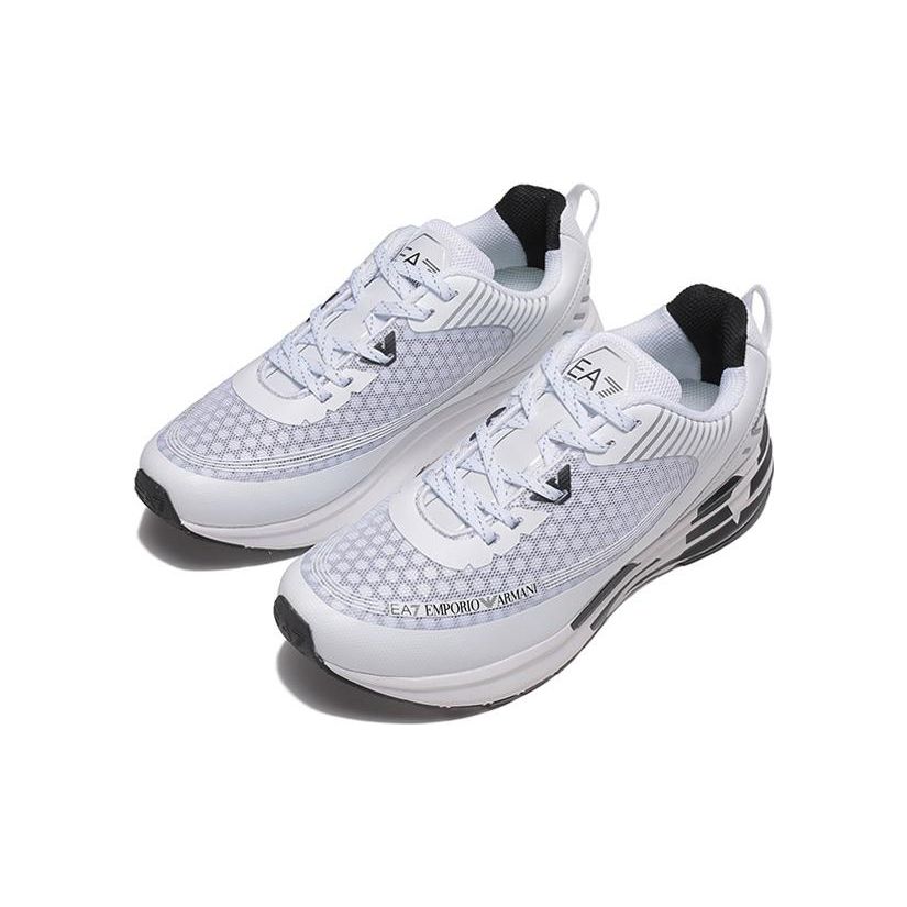 Emporio Armani EA7 Round Toe Lace-Up Running Shoes Low-Top Sports Casual Shoes Unisex Sneaker White Black X8X093XK238D611