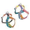 Dog Harness Quick Release Design Tear-Resistant Adjustable Ergonomic Dog Training Splicing Color Cotton Small Medium Dog Harnesses Chest Strap