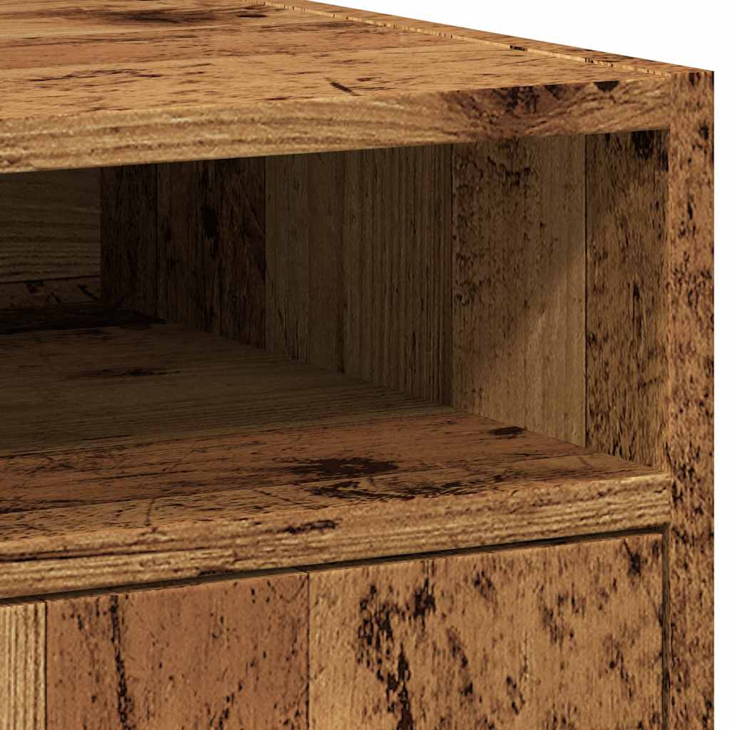 Cabinet with Casters Rustic Wood Look 33 X 38 X 60 Cm Engineered Wood