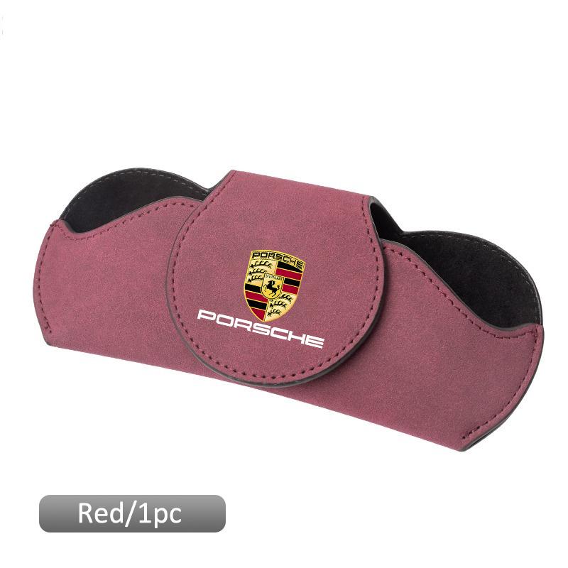Auto Brillenetui Sonnenblende Sonnenbrillen Aufbewahrungsbox Für Porsche Cayenne Panamera Macan 911 718 Taycan Boxster Cayman 918 Zubehör