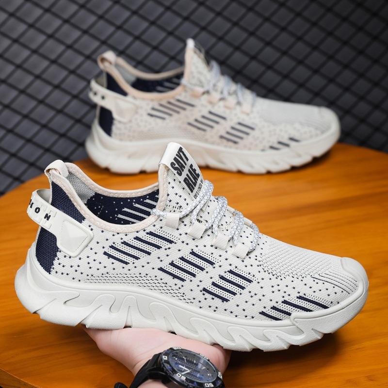 Men's shoes new sports shoes fashion trend breathable fly-woven shoes lightweight versatile casual shoes