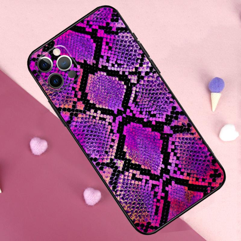 Snake Skin Phone Case For iPhone 17 Pro Max 11 14 15 16 Pro Max Plus 12 13 Mini 16e 17 Air Back Cover