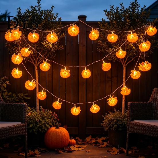 Reusable Fall Seasonal Home Accents Artificial Marigold Flower String Lights, 20/40 LED Cempasuchil Garland Flashing Battery Operated Lights