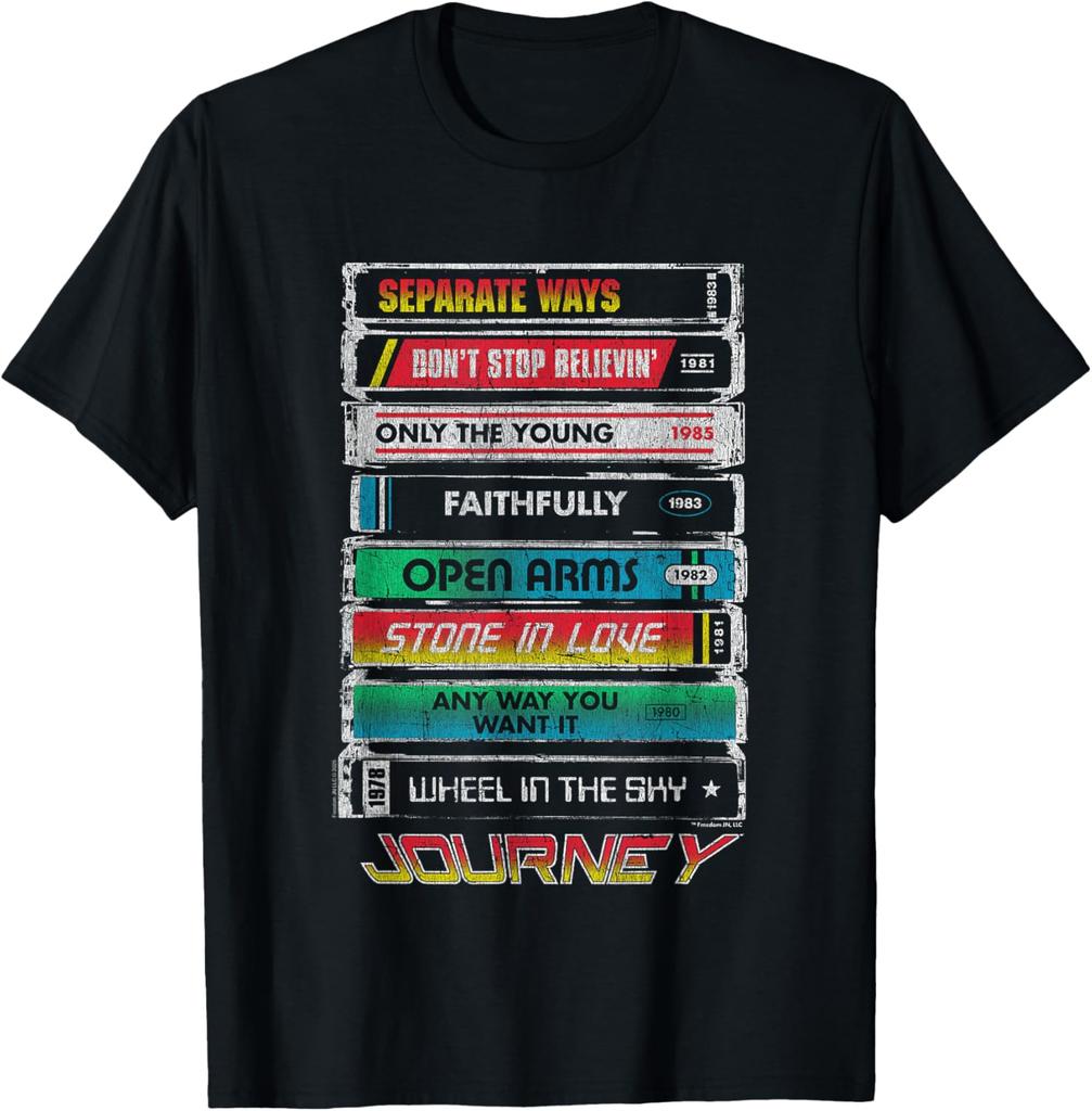 Journey Band Retro Cassette Hits Poster Print Unisex Short Sleeve TShirt